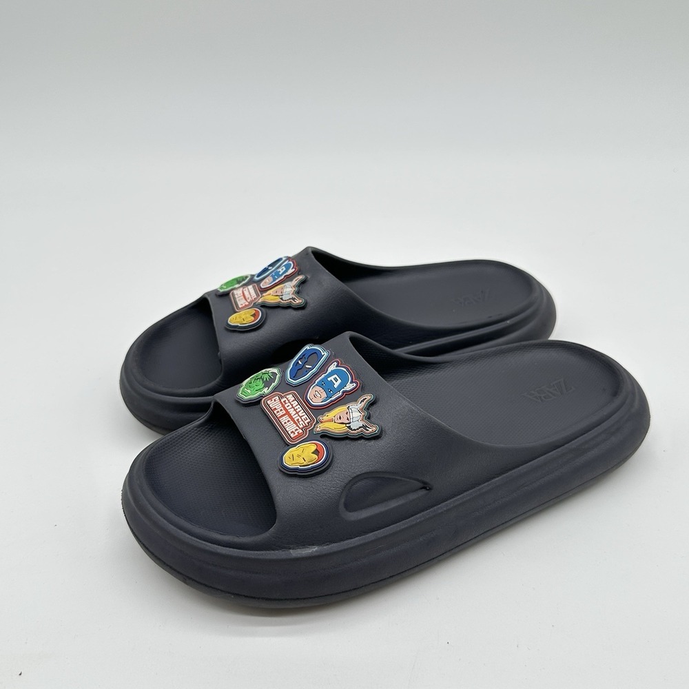 Zara Kids Marvel Slide Sandals‎ Size EU 36 Comics Super Heroes Summer Pool Beach